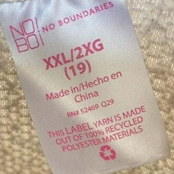 No Boundaries Womens White Sherpa Recycled Polyester Pullover Hoodie XXL Winter - Picture 4 of 11